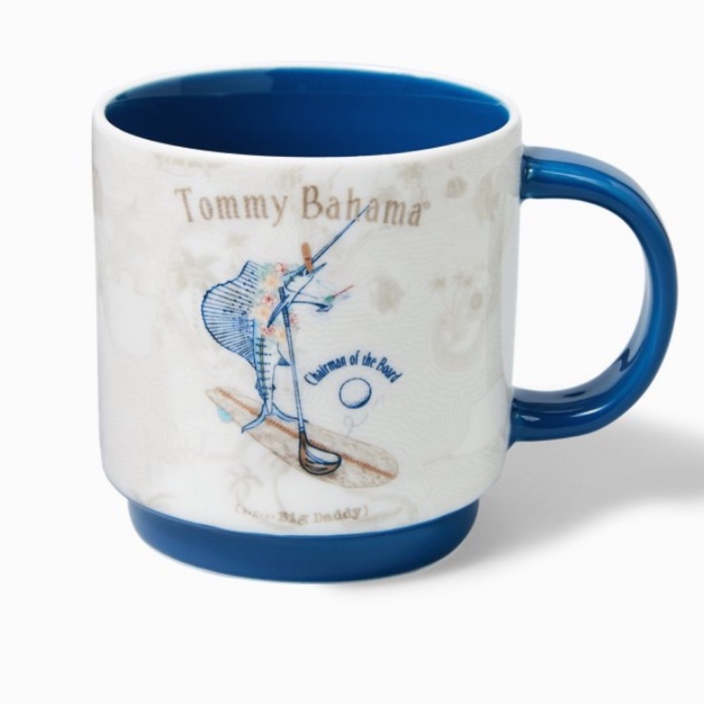 Tommy Bahama Chairman of the Board Stackable Mug with graphics - Like New